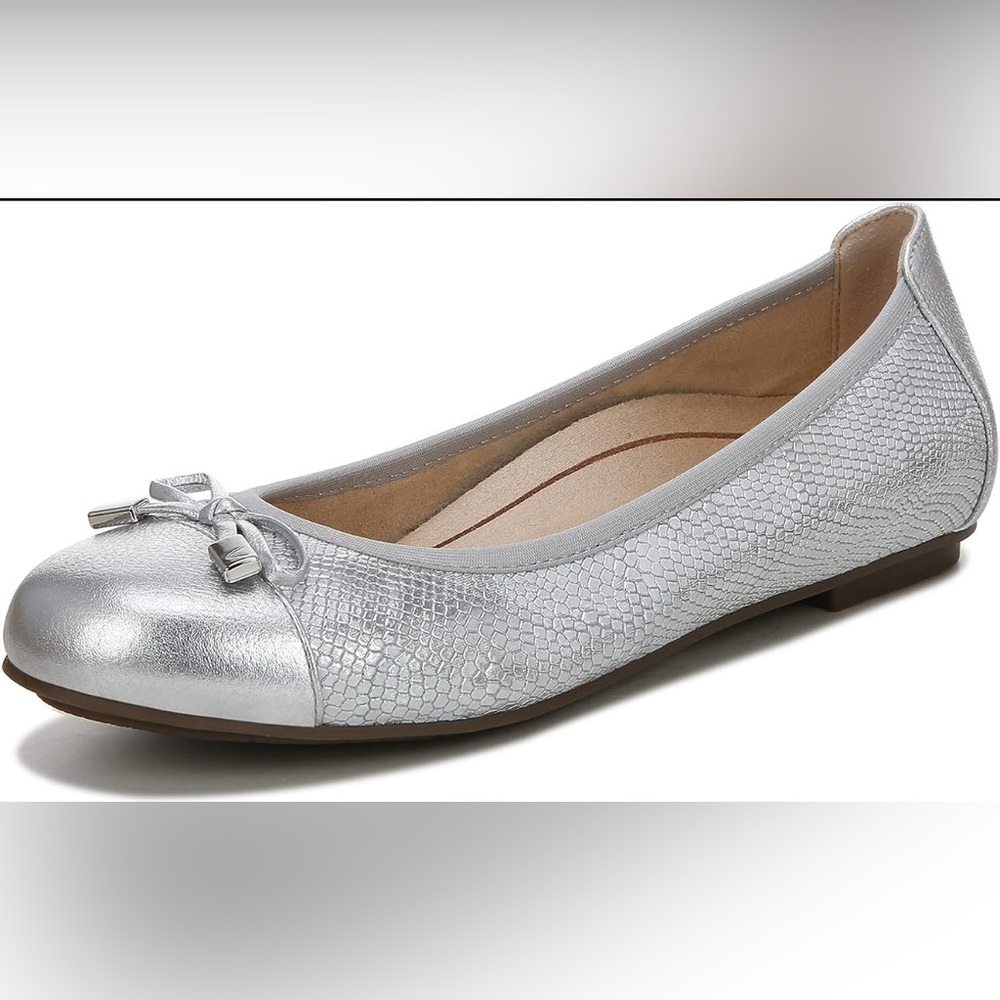 Vionic Silver Ballet Flats (MINNA, SLVR, MET, SNK) 10W
